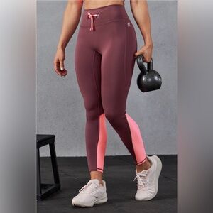NWT Stride 9 High-Waisted Legging | Moonlight Mauve/Coral Crush Neon